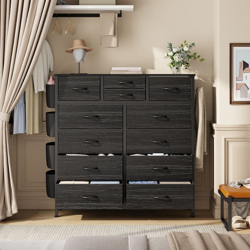 12 Drawer Dresser Fabric Tall Dressers for Bedroom Chest of Drawers