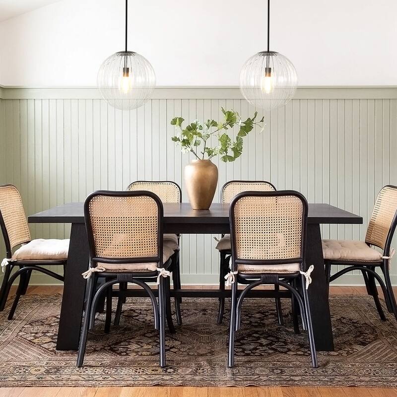 Modern Chic 1-Light Dimmable Striped Glass Sphere Pendant - 15.0 in