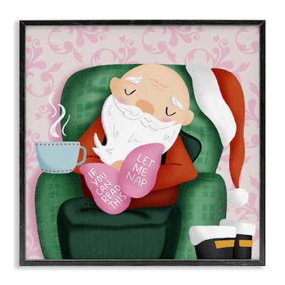 Stupell Cozy Sleeping Santa Claus Framed Giclee Art Design By Sarah Hickman