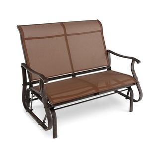 2-Person Patio Glider Bench with High Back and Curved Armrests - 47" x 30.5" x 38"(L x W x H)