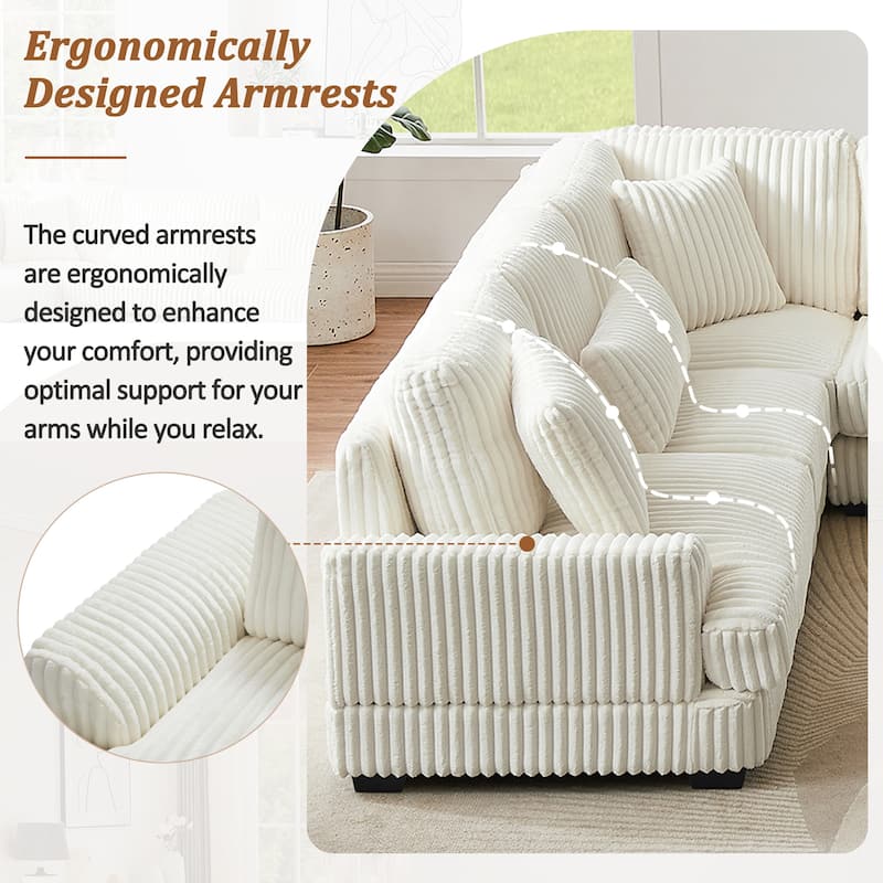 U-shaped Sofa Sectional Sofa Pull-out Sofa Bed with Storage Chaise Lounge and Charging Devices for Living Room