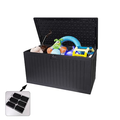230Gallon Resin Outdoor Deck Box Waterproof,Extra Large Patio Storage Box with Lockable Storage Containers,Pool Accessories