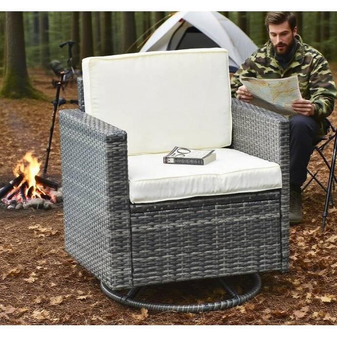 GDFStudio Outdoor Swivel Rocker Chair