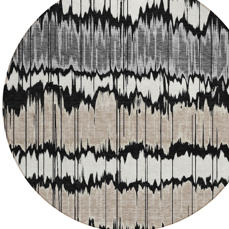 HomeRoots Striped Transitional Rectangle Outdoor Rug
