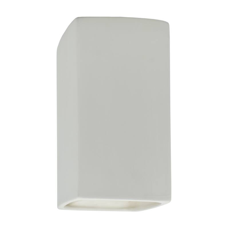 Justice Design Ambiance - Small ADA Rectangle - Open Top & Bottom Wall Sconce - Replaceable Bulb - Bisque