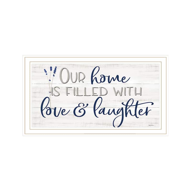 TrendyDecor4U Contemporary "Our Home" Framed Print Wall Art - White