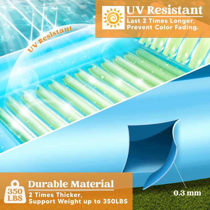 XL Inflatable Tanning Pool Lounge Float, 85" x 57" Extra Large Sun Tan Tub Adult Pool Floats Raft