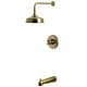 preview thumbnail 22 of 34, Kingston Brass Metropolitan Single-Handle Pressure Balanced Tub and Shower Faucet Antique Brass