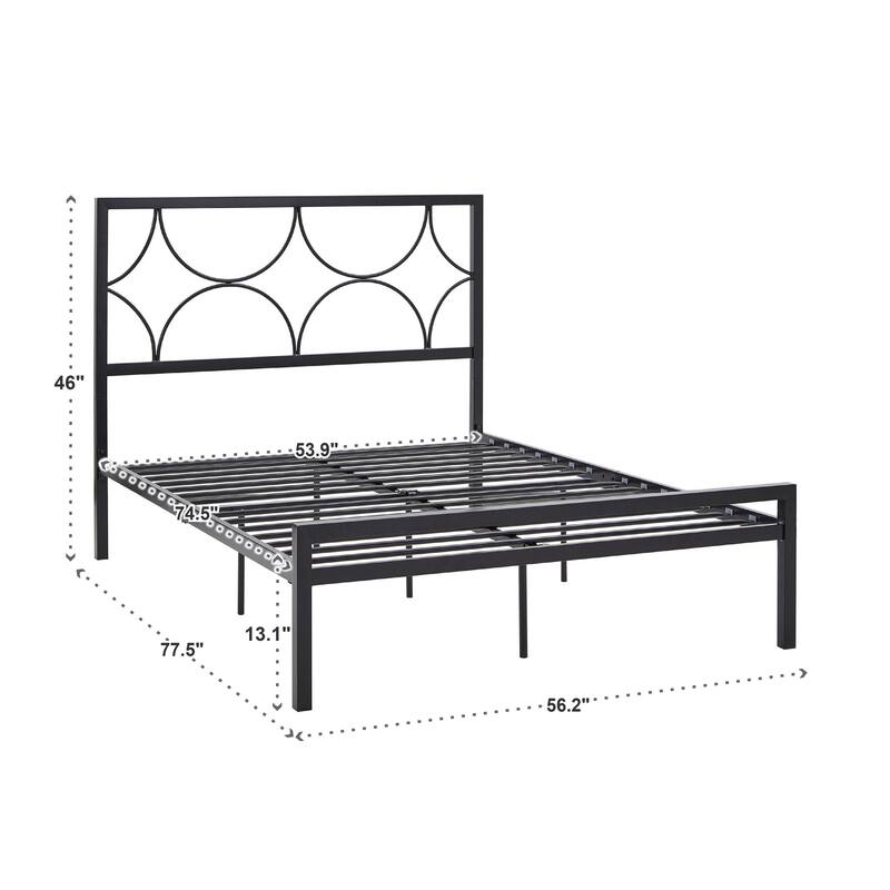 Citlati Metal Platform Bed with Twinkling Star Headboard by iNSPIRE Q Classic