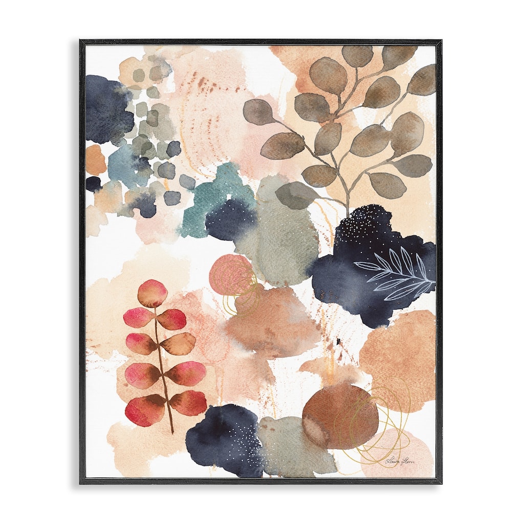 Stupell Abstract Botanical Shape Collage Modern Boho Painting Framed Wall Art - Orange