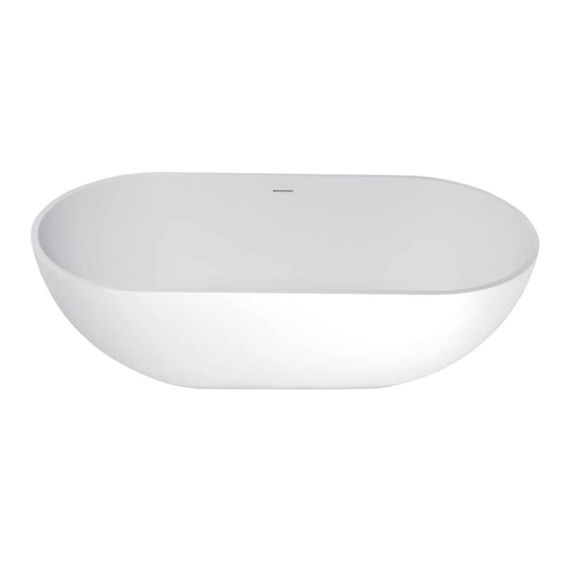 Kingston Brass Aqua Eden 70" Free Standing Engineered Stone Soaking - Matte White