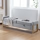 preview thumbnail 60 of 79, 66" Storage Bench King Size End of Bed with Double Lids and Gold Legs