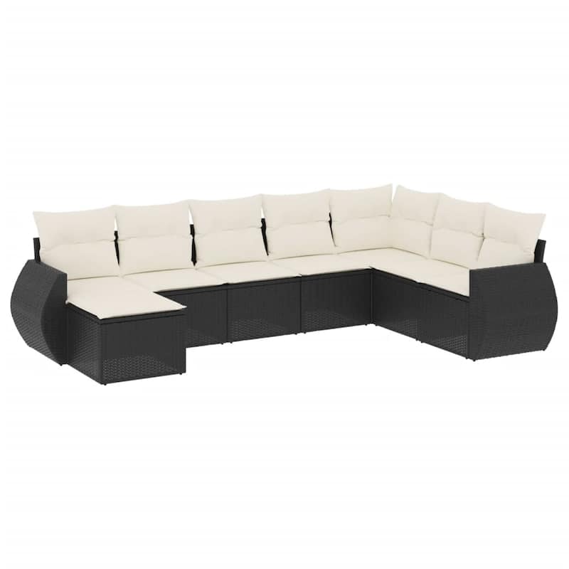 vidaXL Garden Sofa Set Black - 21.7 x 21.7 x 14.6