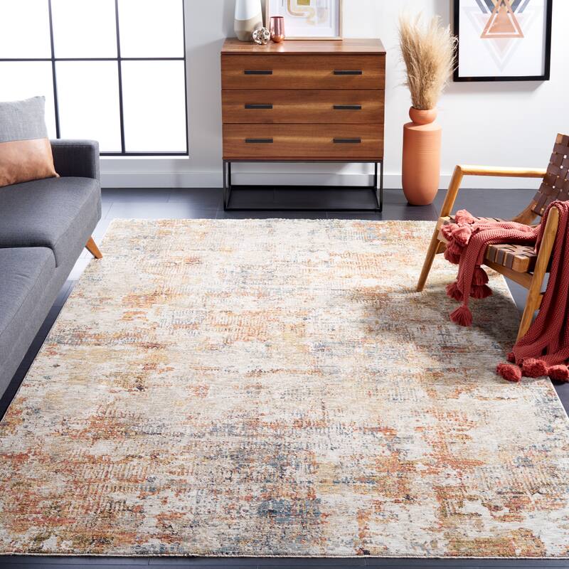SAFAVIEH Silverado Aileen Modern Abstract Rug - 4' x 6' - Rust/Blue