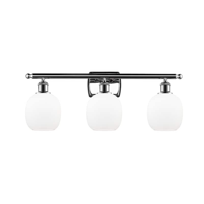 Innovations Lighting Belfast 3 Light 26" Wide Bathroom Vanity Light - Polished Chrome / Matte White