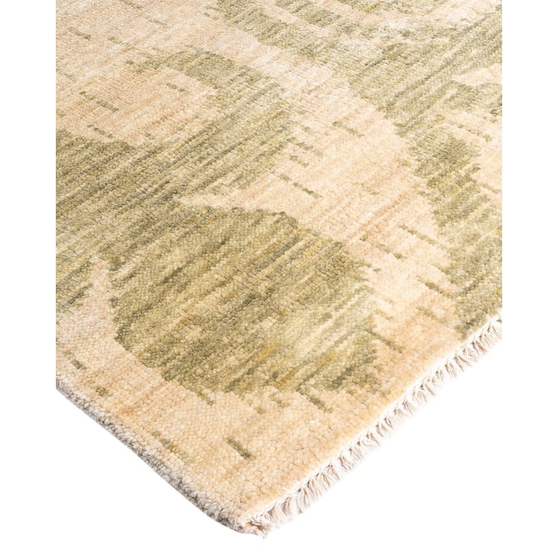 Modern One-of-a-Kind Handmade Area Rug - Ivory, 7' 10" x 10' 3" - 7' 10" x 10' 3"