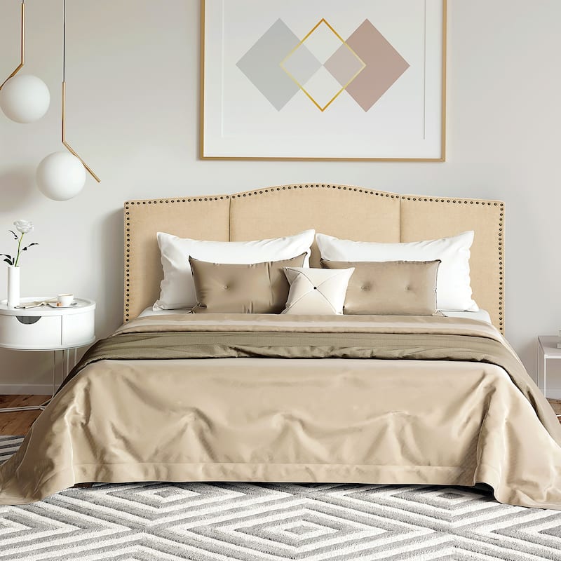HOMCOM Upholstered Headboard, Bedhead Board with Nail Head Trim, Home Bedroom Decoration for 58.25'' Bed