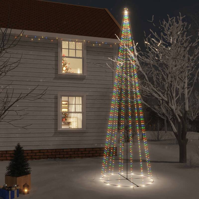 vidaXL Christmas Cone Tree Decoration Artificial Christmas Tree with LEDs