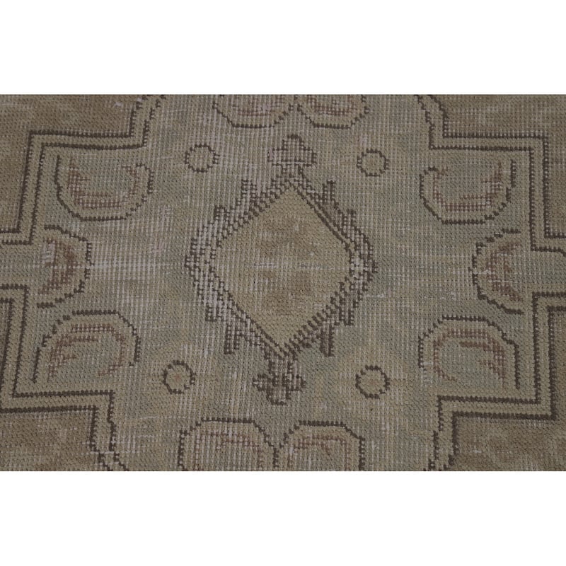 Traditional Beige Tabriz Persian Vintage Rug Handmade Wool Carpet - 9'7" x 12'6"