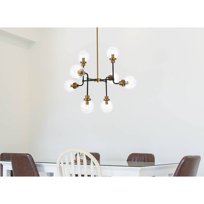 Hope 8 Light Pendant in with clear shade - 36 Inch