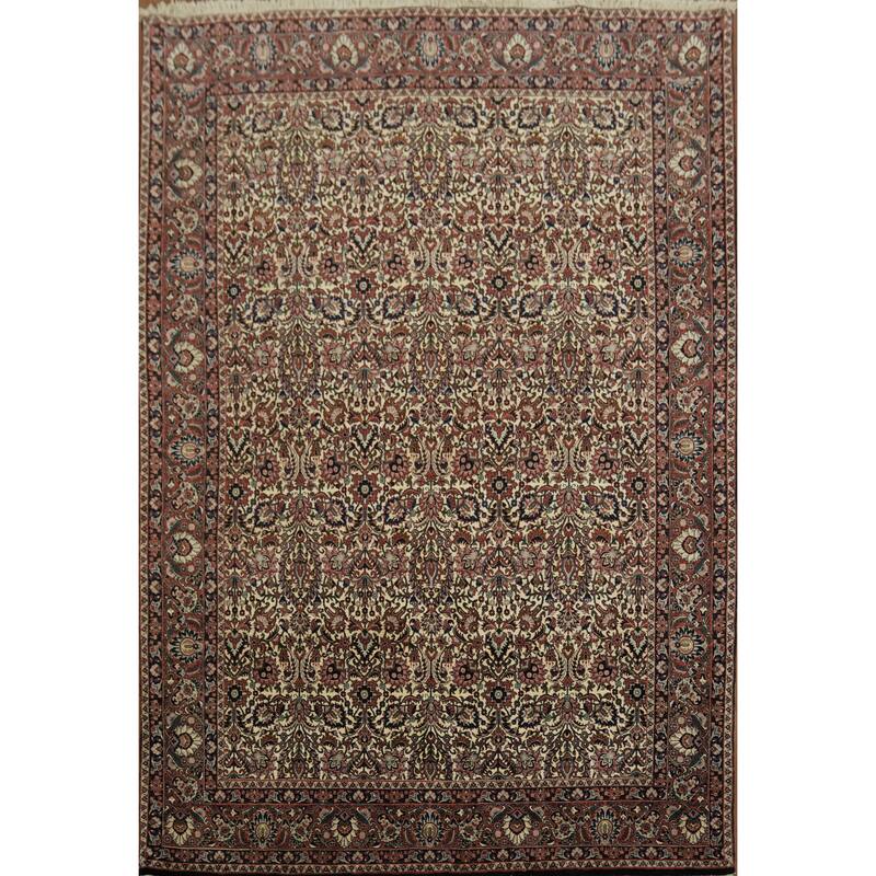 Hand Knotted Oriental 100% Wool Carpet Traditional All-Over Beige & Ivories Bidjar Area Rug - 9' 9'' X 6' 8''