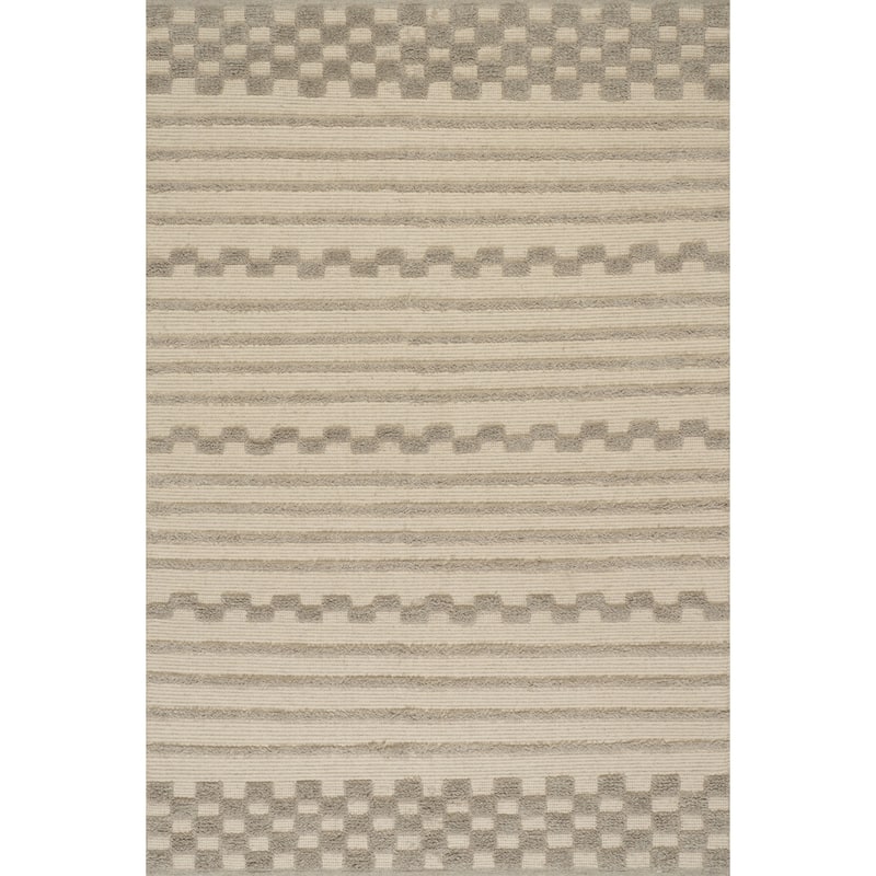 Carmeon Hamilton Nubi Bohemian Striped Hand Woven Rug - 9' 6" x 13' 6" - Grey - Rectangle