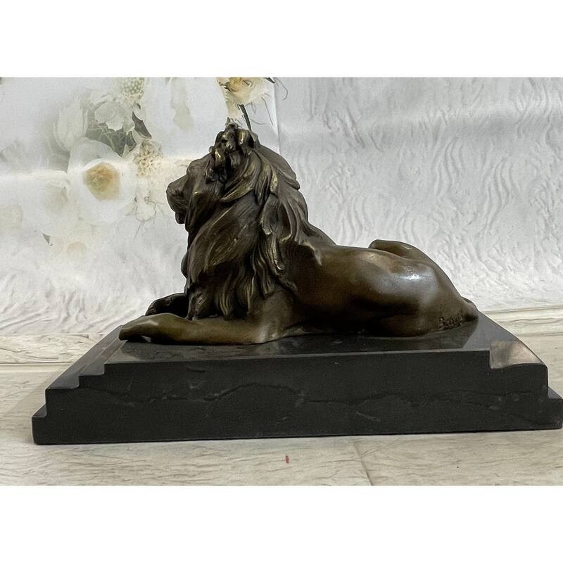 Large Barye African Imitative Lioness Imitative Lion Wild Life Animal Bronze Sculpture Statue Decor