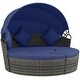 preview thumbnail 11 of 15, Outsunny 4pc Rattan Patio Furniture Set, Round Convertible Daybed or Sunbed, Adjustable Sun Canopy, Sectional Outdoor Sofa