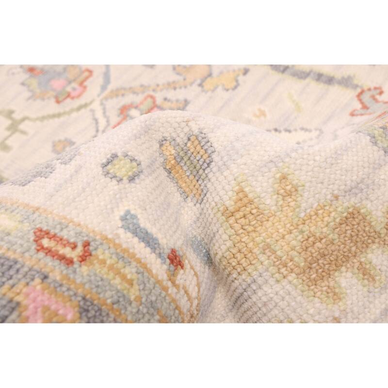 ECARPETGALLERY Hand-knotted Modern Oushak Light Grey Wool Rug - 3'7 x 5'6