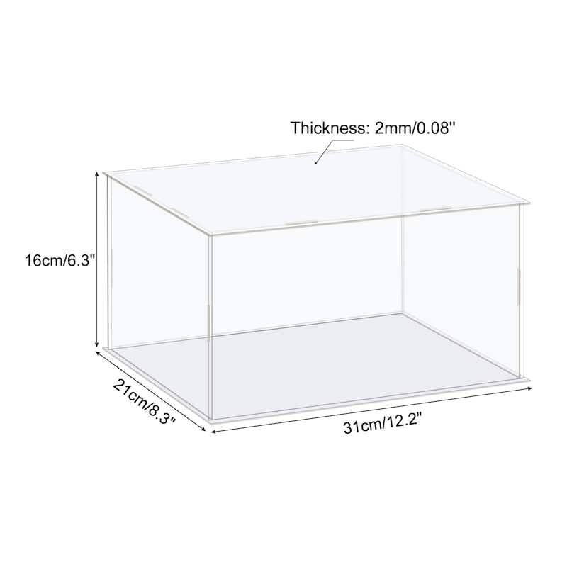 Display Case Box Acrylic Box Transparent Showcase 31x21x16cm for Collectibles