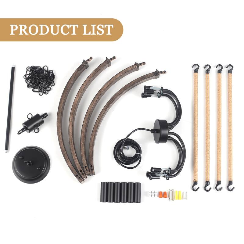 6 - Light Rustic Farmhouse Wagon Wheel Candle Style Chandelier for Living Room Bedroom Dinging Room