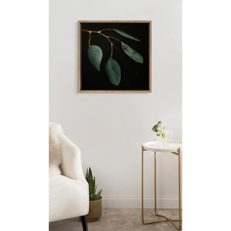 Kate and Laurel Sylvie Eucalyptus Leaves Framed Canvas by Alicia Abla