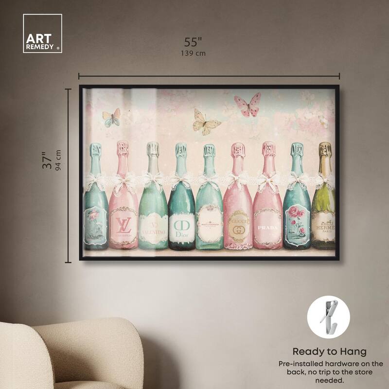 Champagne Mint and Pink Shadowbox by Art Remedy