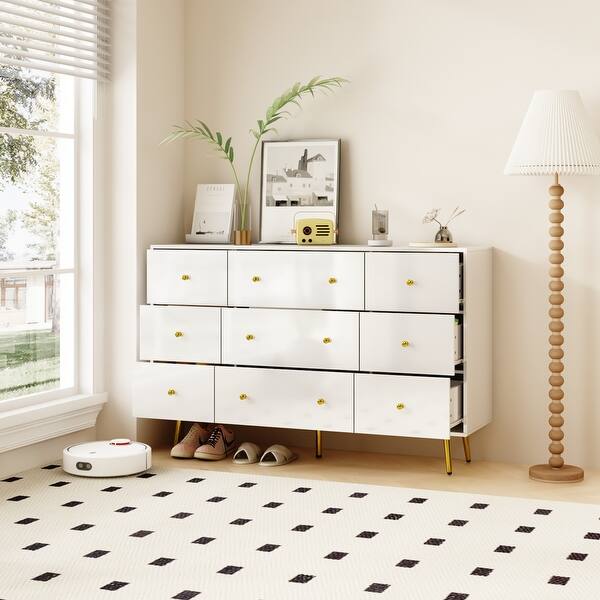 gold leg dresser Manhattan Comfort Jasper 72" Gloss Gray Double Dresser With Steel Gold   Kitchen Oasis