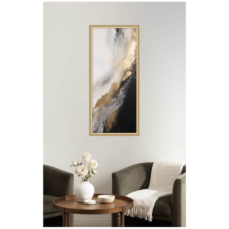Kate and Laurel Framed Art Luxe Drift Modern Glamour Abstract by The Creative Bunch Studio