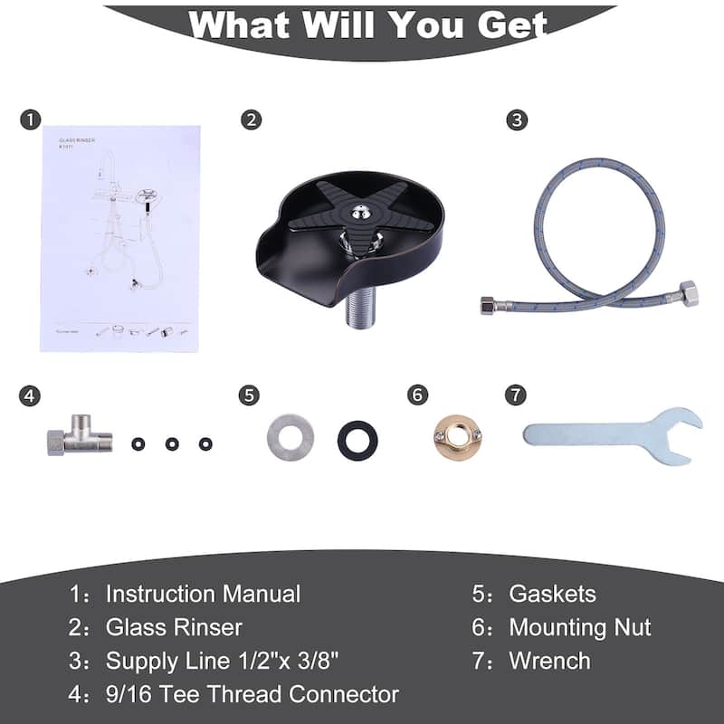Metal Glass Rinser for Kitchen Sink