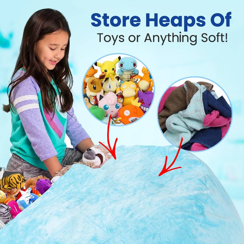 Cheer Collection Microplush Bean Bag and Stuffed Animal Storage Case