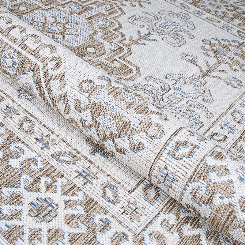 Dream Decor Rugs Grace Estacada Ivory Tan Indoor Outdoor Area Rug