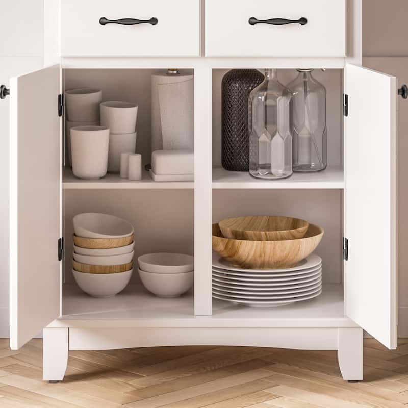Homestyles Buffet Of Buffets Off-White Wood Buffet - 29" x 16" x 36"