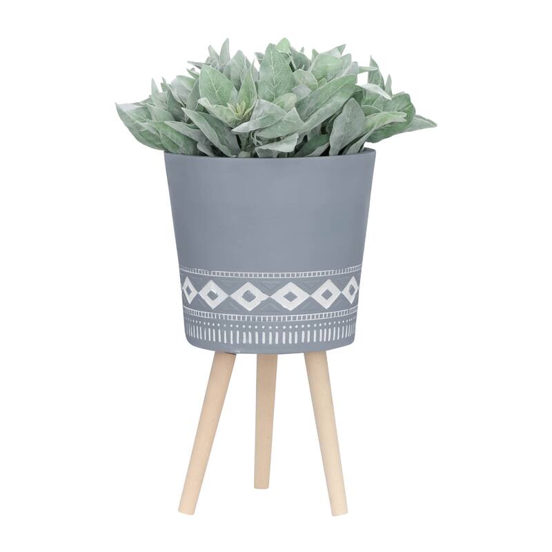 Sagebrook Home Elegant Magnesia and Beech Wood Planters - Perfect Home & Garden Accent