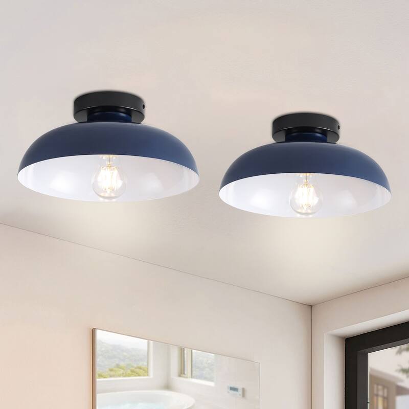 Semi Flush Mount Ceiling Light, Modern Ceiling Light Fixture for Kitchen Island Dining Room Foyer Hallway Porch Barn Loft