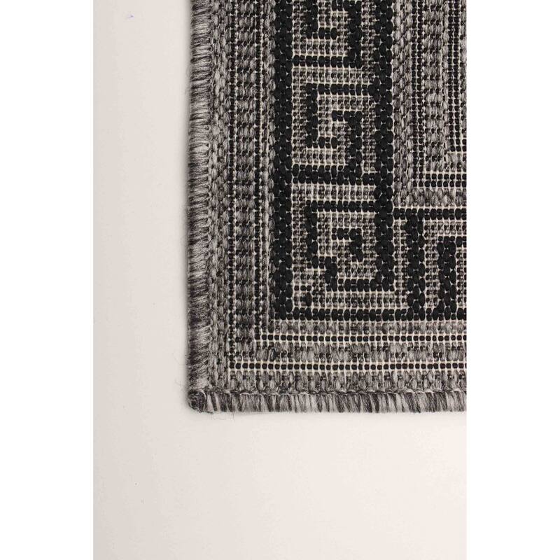 ECARPETGALLERY Machine Woven Versach Grey Area Rug