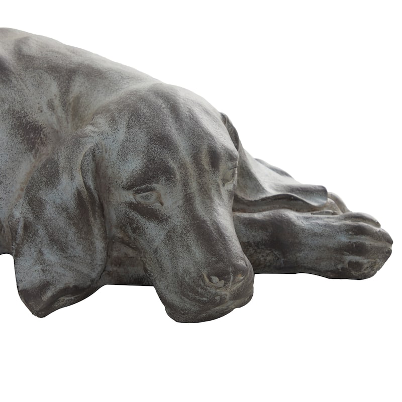 Magnesium Oxide Indoor Outdoor Dog Garden Sculpture - Grey or Dark Grey - 23 x 13 x 6