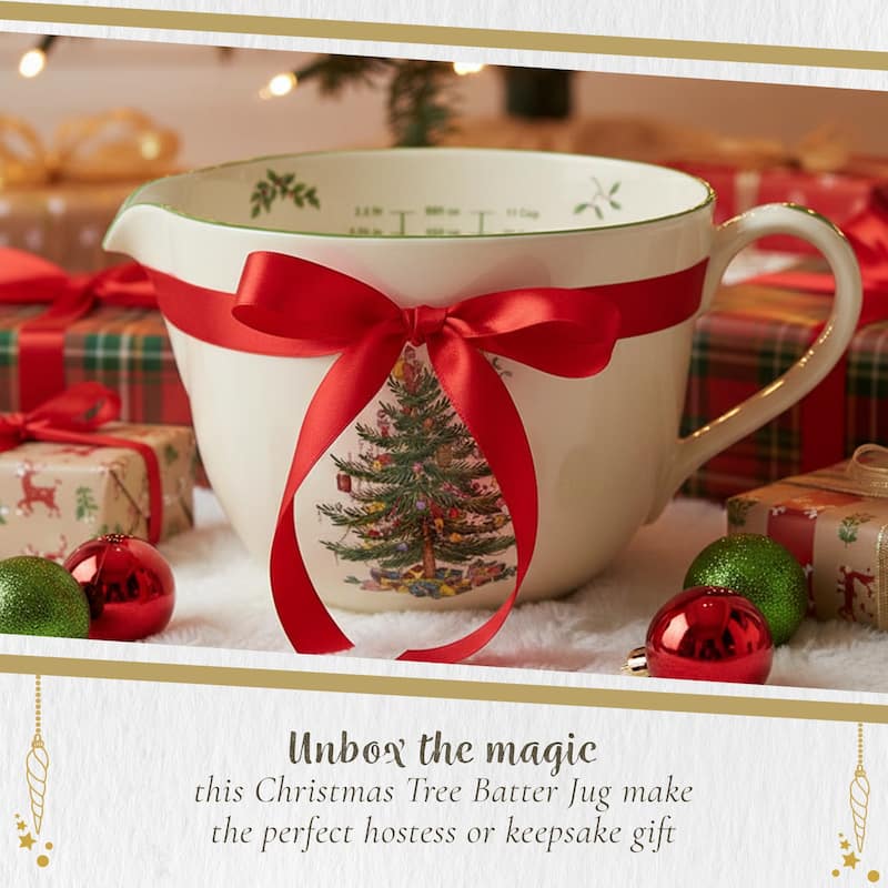 Spode Christmas Tree Batter Jug - 8.25" D x 6" H