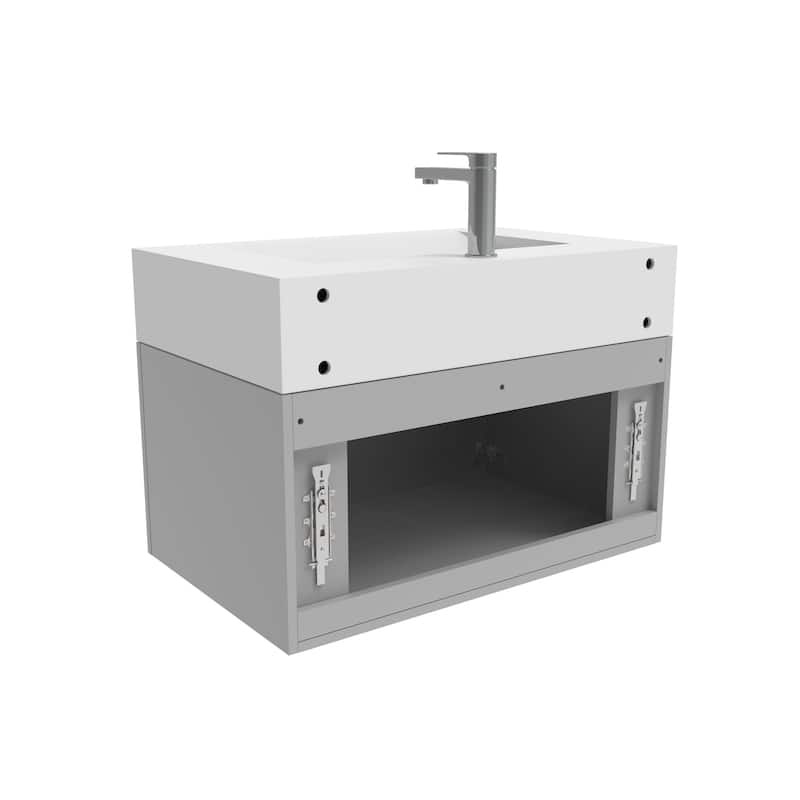 Nile 30-Inch Wall Mounted Bathroom Vanity Set w/ White Top