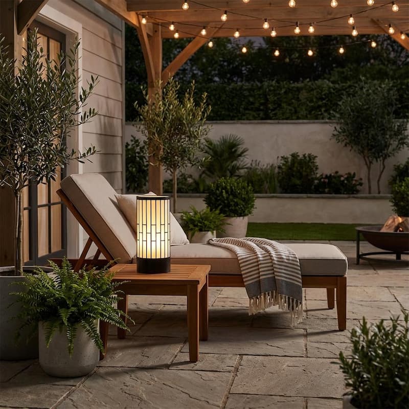 Japandi 15.9" Cylinder Table Lamp with 3-Color - 15.9 in H