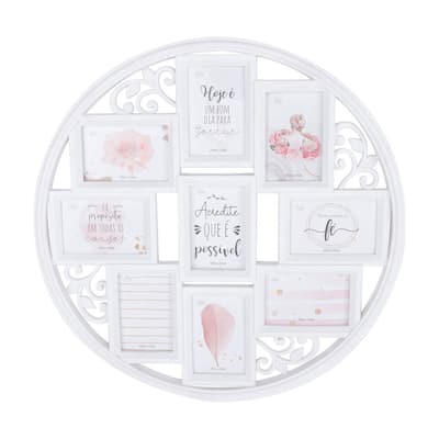 Round White Multi-Photo Collage Frame