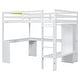 preview thumbnail 8 of 23, Full Loft Bed with L-shaped Desk, Wardrobe and Storage Shelves, White