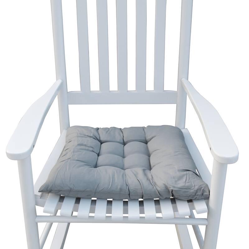 Anmytek White Wooden Rocking Chair with Slatted Back and Seat, Solid Wood Weather Resistant Finish, Wide Armrests