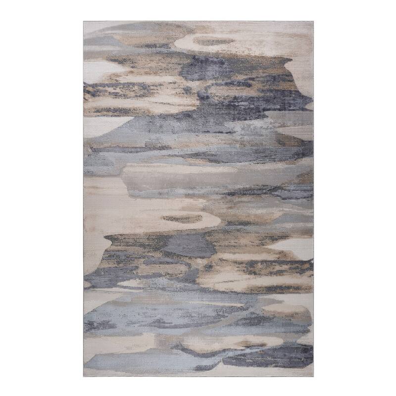 Bigiz Distressed Abstract Modern Stain Resistant Woven Durable Area Rug By HomeRoots - 8' X 11'